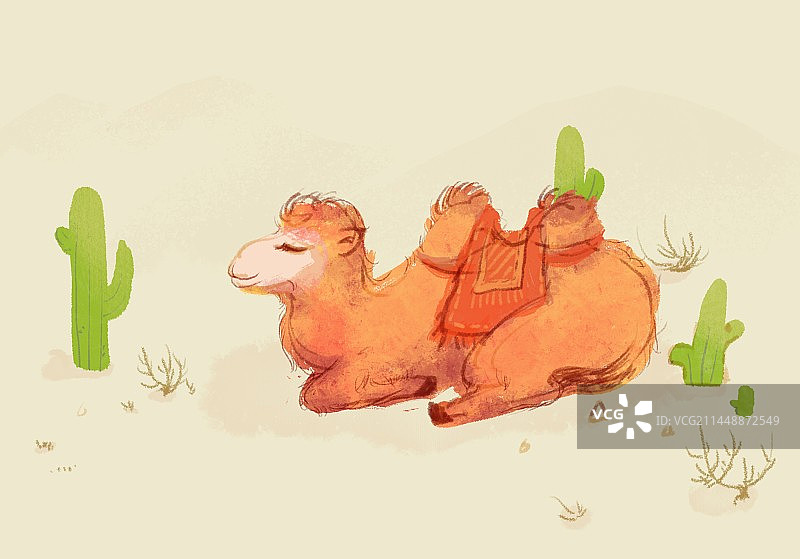 丝绸之路骆驼插画图片素材