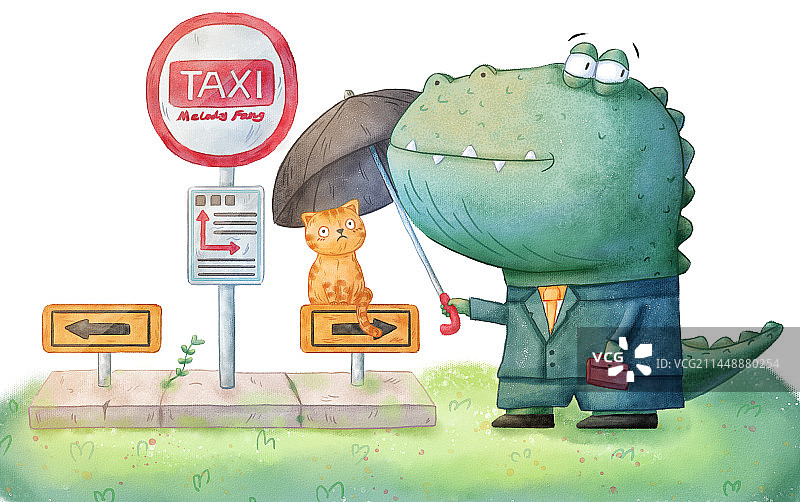 鳄鱼与小猫图片素材