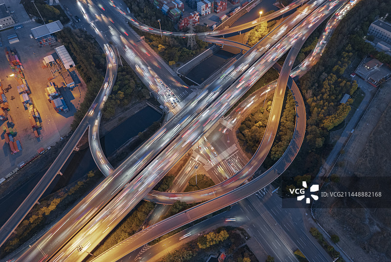 天津滨海新区港口海滨大道立交夜景图片素材