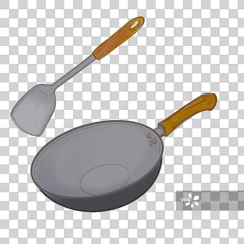 超锅和炒勺图片素材