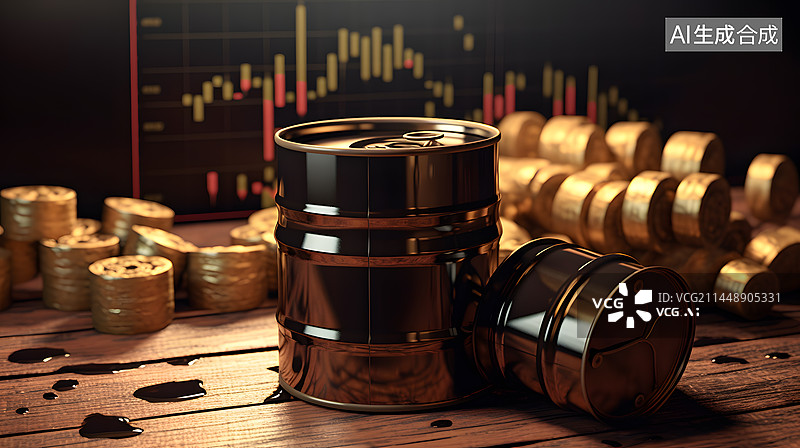 【AI数字艺术】石油期货价格波动示意图图片素材