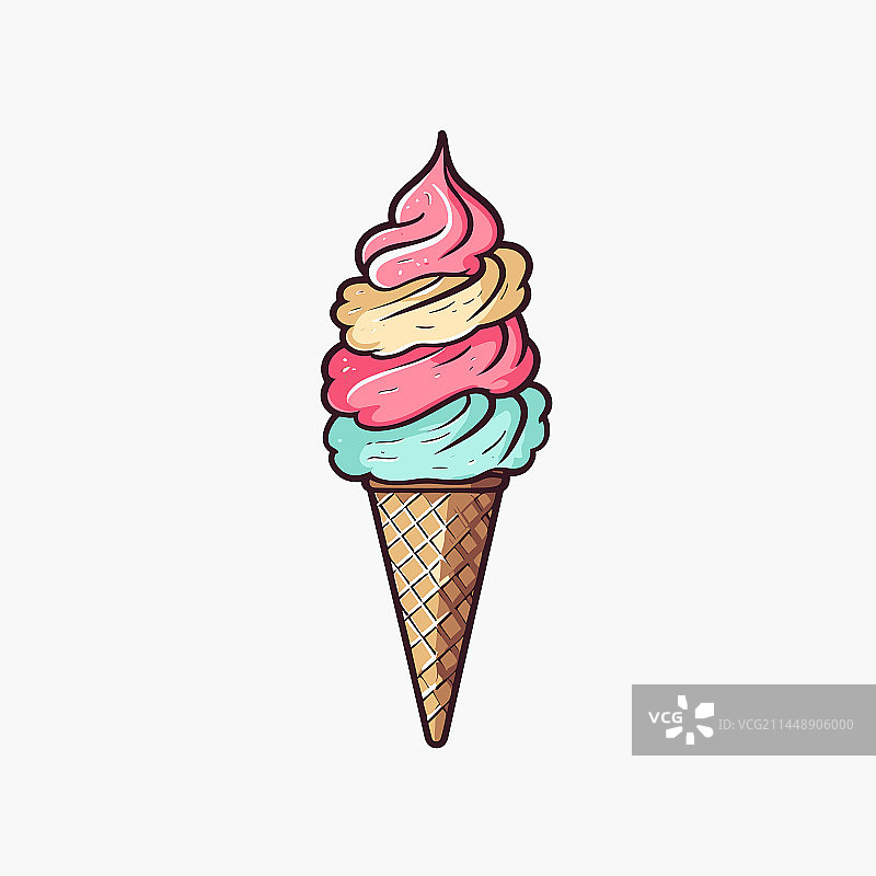 手绘卡通冰淇淋涂鸦图片素材