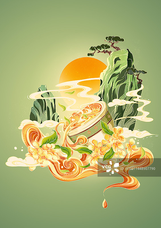 中国风山水茶图片素材