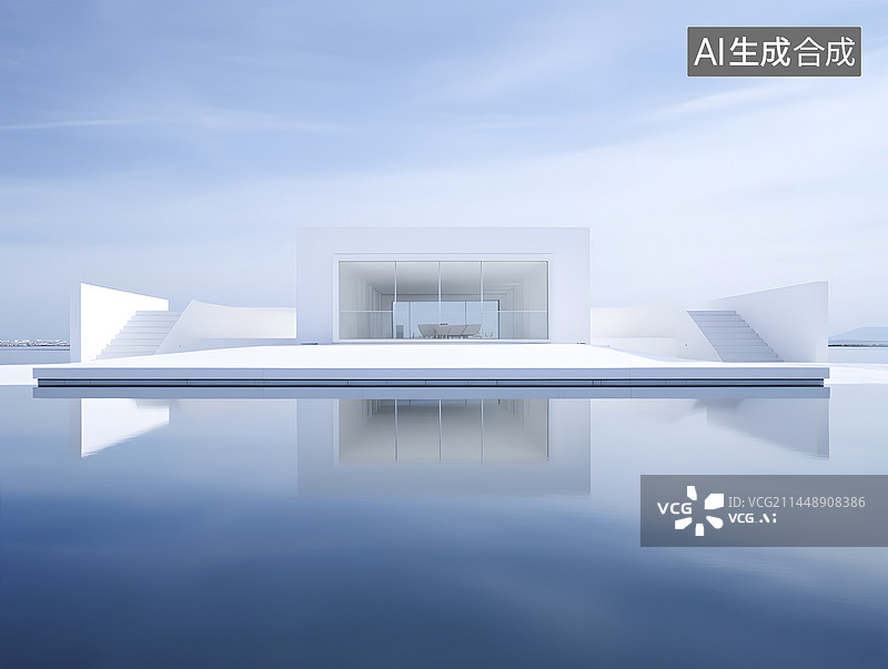 【AI数字艺术】极简建筑背景图片素材