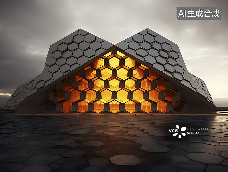 【AI数字艺术】蜂巢酒店概念图图片素材