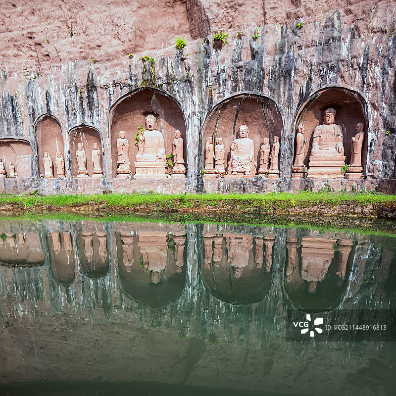 国家4A级景区：全国重点文物保护单位湖北来凤仙佛寺摩崖石窟图片素材