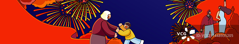 国庆节五星红旗下的一家人欢度国庆假期图片素材