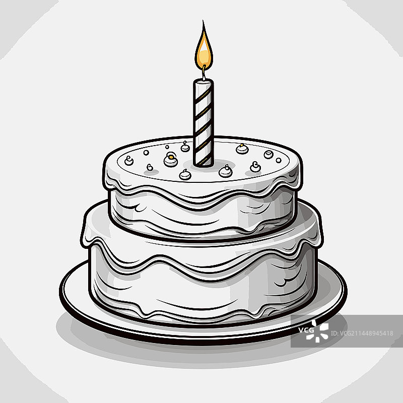 手绘卡通生日蛋糕图片素材