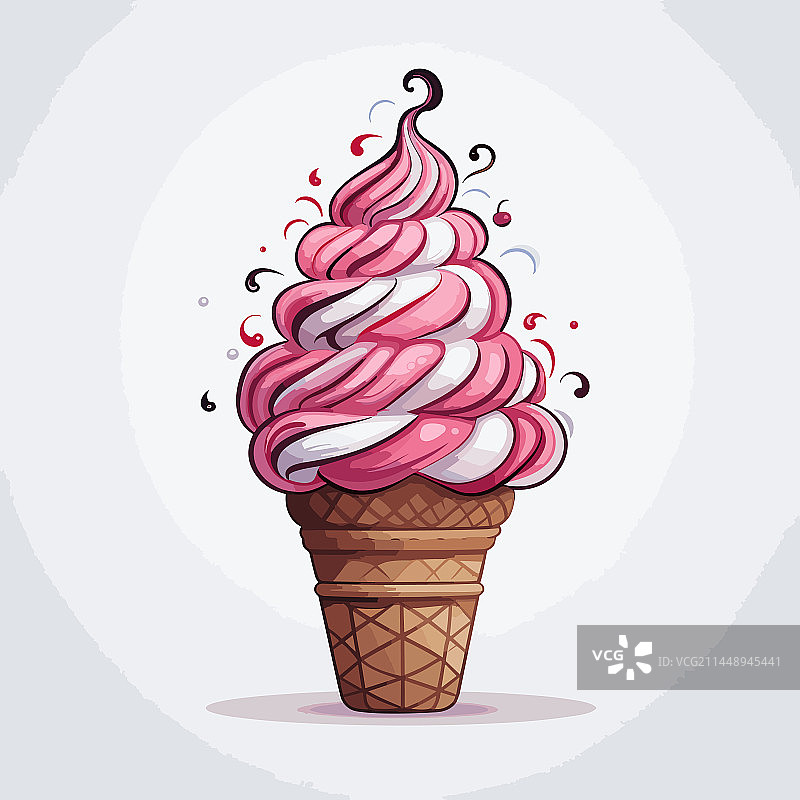 手绘卡通冰淇淋涂鸦图片素材