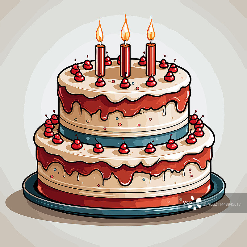 手绘卡通生日蛋糕图片素材