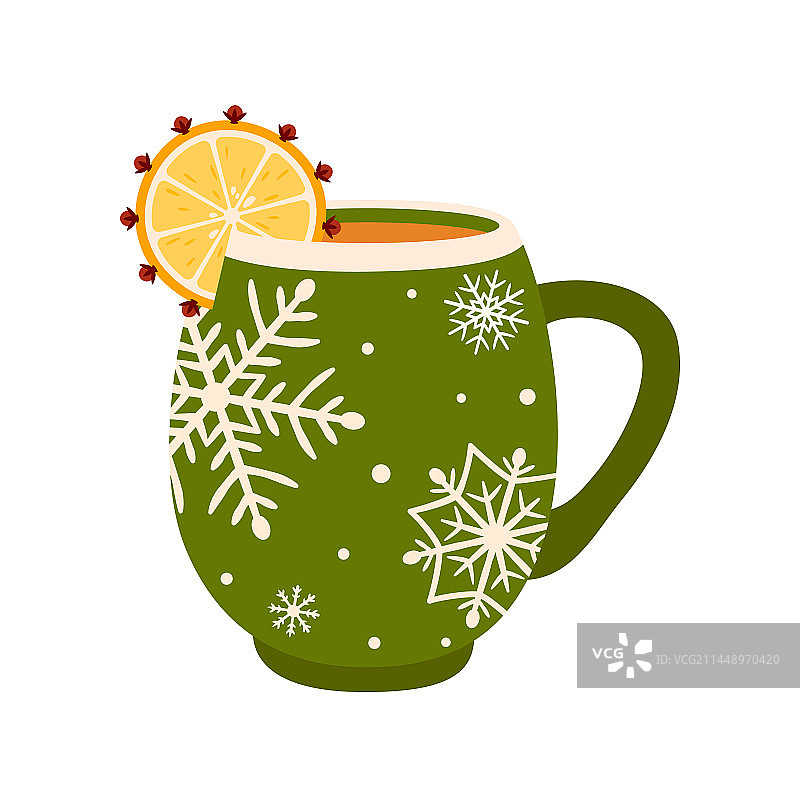 圣诞杯中柠檬热巧克力饮品图片素材