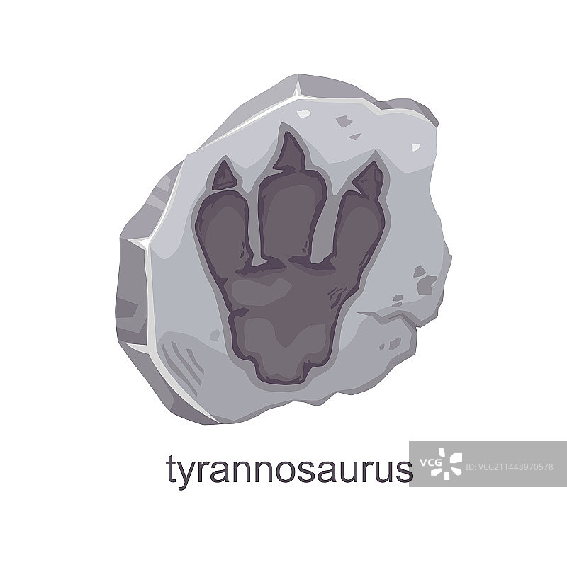 霸王龙恐龙足迹化石爪印图片素材