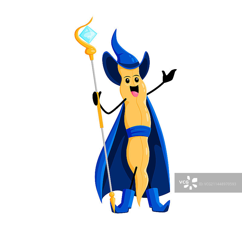 卡通万圣节豆类蔬菜法师图片素材