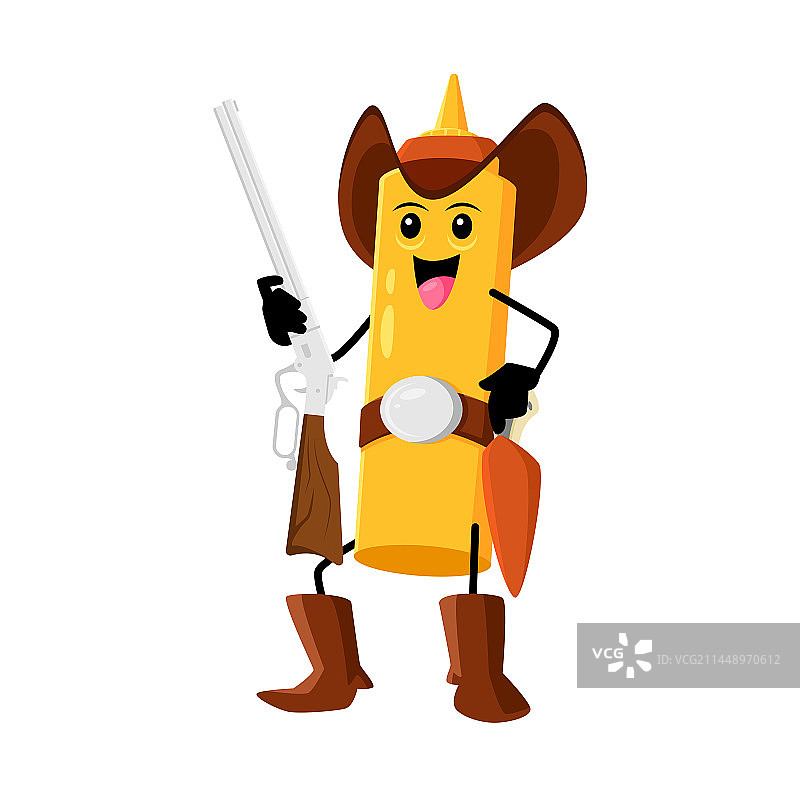 卡通快餐芥末牛仔强盗角色图片素材