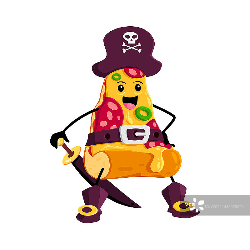 卡通快餐披萨海盗角色图片素材