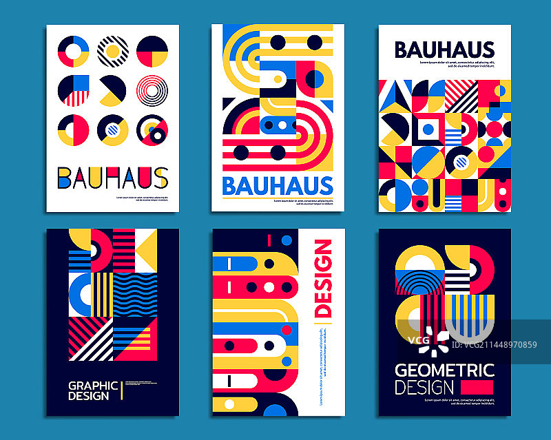 抽象几何包豪斯复古海报图案图片素材