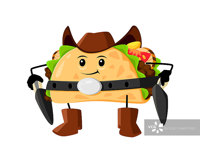 卡通墨西哥卷饼牛仔警长强盗图片素材