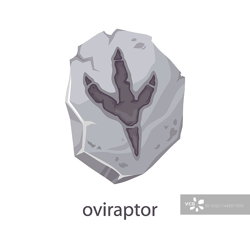 窃蛋龙恐龙足迹化石考古图片素材