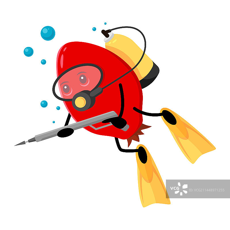 卡通玫瑰果浆果角色持枪狩猎图片素材