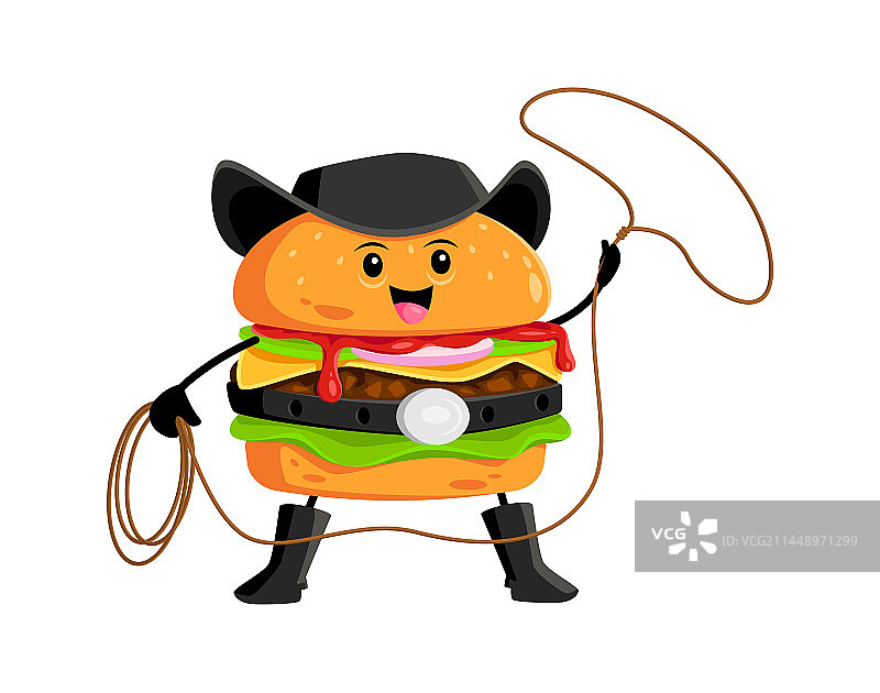 卡通快餐汉堡牛仔图片素材