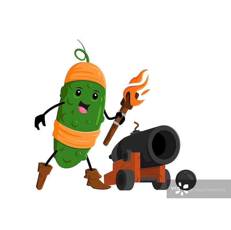 卡通黄瓜海盗图片素材