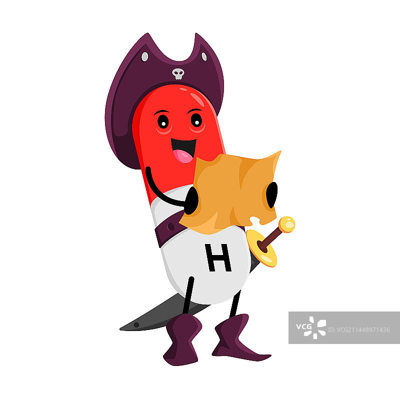 卡通生物素微量元素维生素H海盗图片素材