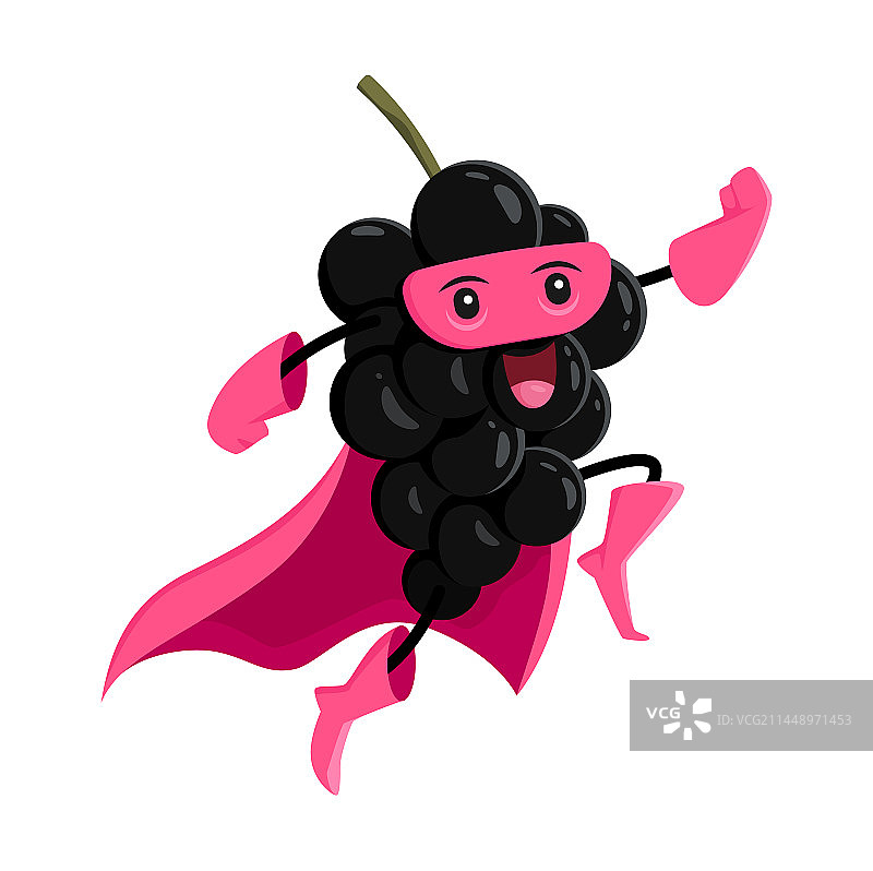 卡通黑醋栗浆果超级英雄图片素材