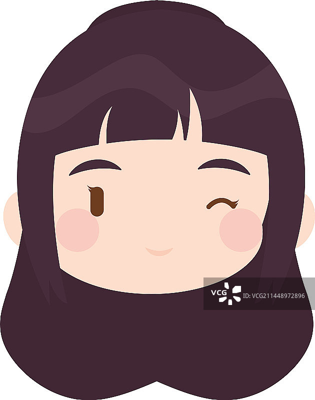 彩色可爱Q版韩国动漫女孩图片素材