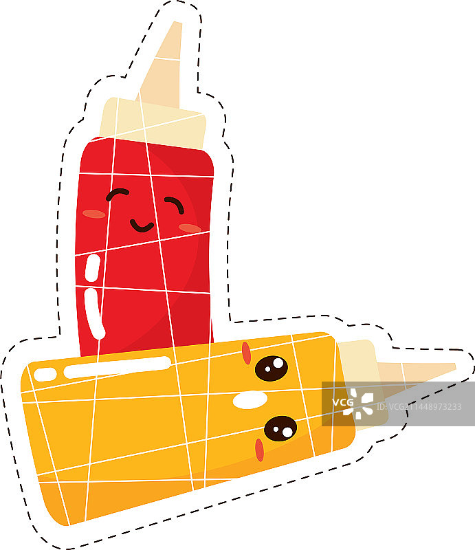 彩色可爱番茄酱瓶表情符号图片素材