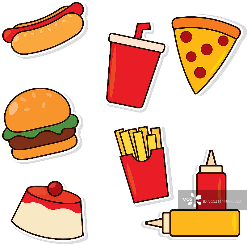 彩色可爱开心冰棒表情符号贴纸图片素材