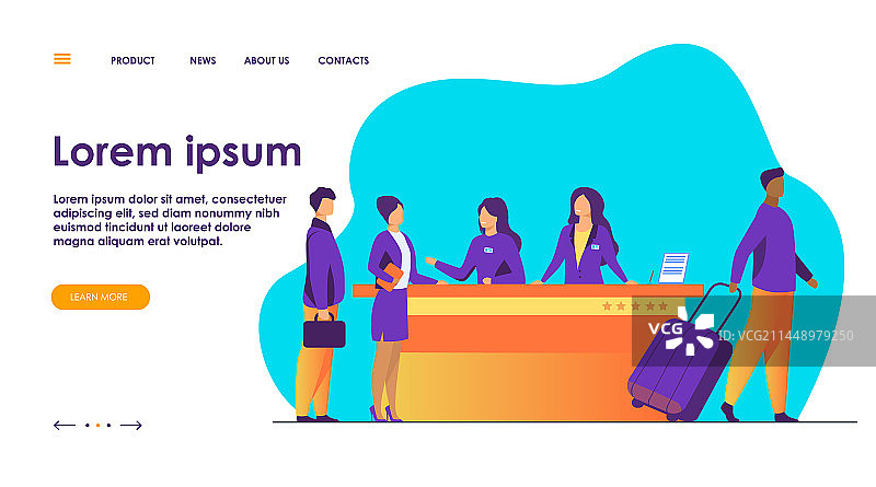 酒店登记处友好的接待员图片素材