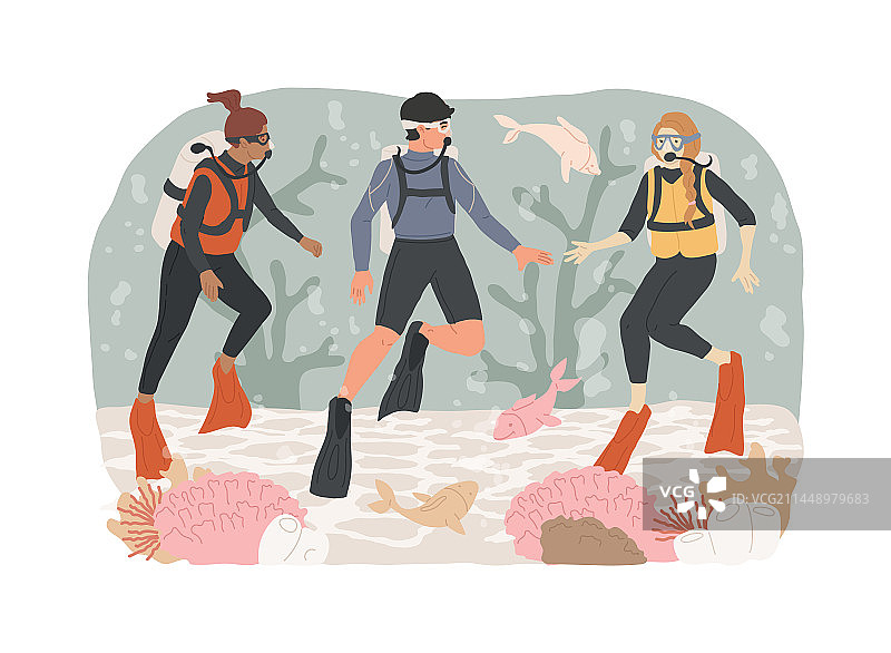 潜水学校隔离概念图片素材