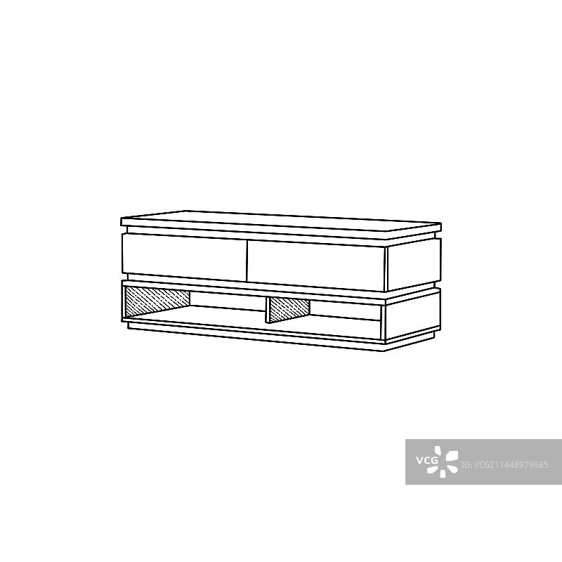 抽屉内饰线条艺术设计家具图标图片素材