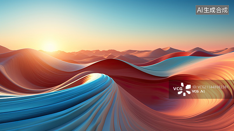 【AI数字艺术】油画风格沙漠风景一带一路插画背景配图图片素材