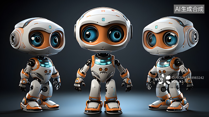 【AI数字艺术】机器人三维立体图片素材