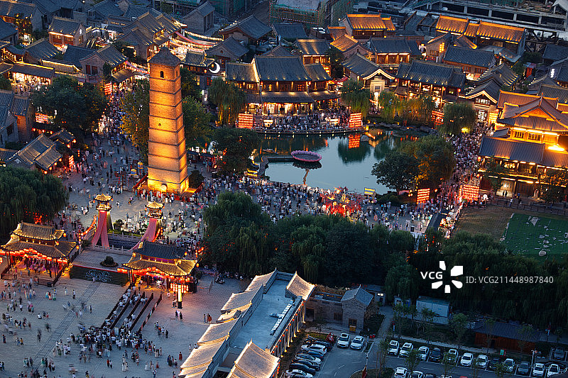 洛阳洛邑古城夜景图片素材