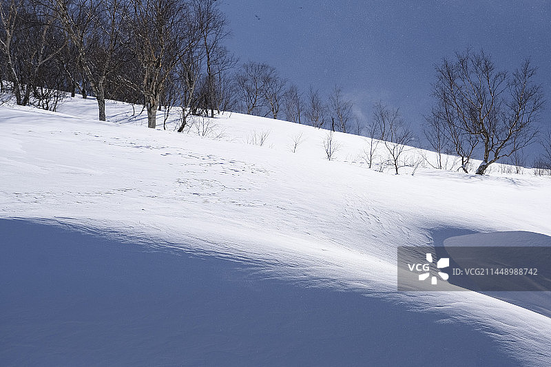 中国吉林省白山市安图县长白山景区冬季晴天美丽风景图片素材