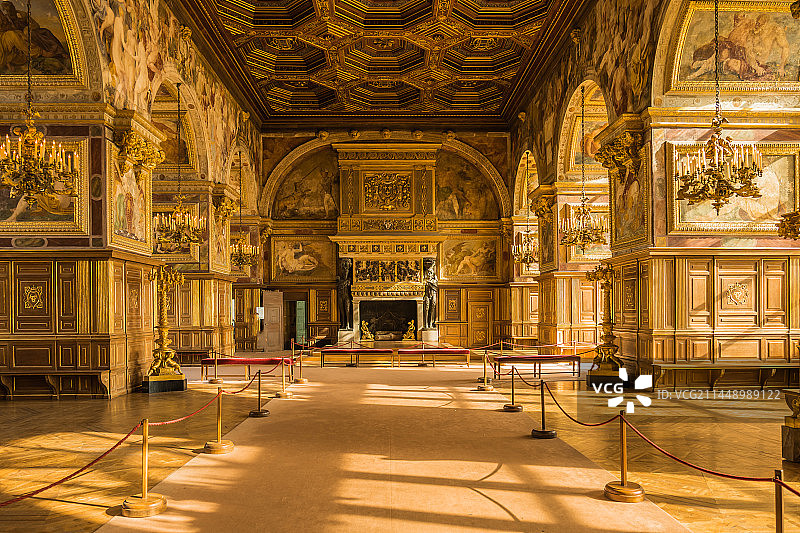 欧洲法国巴黎枫丹白露宫（凡尔赛宫）内部图片素材