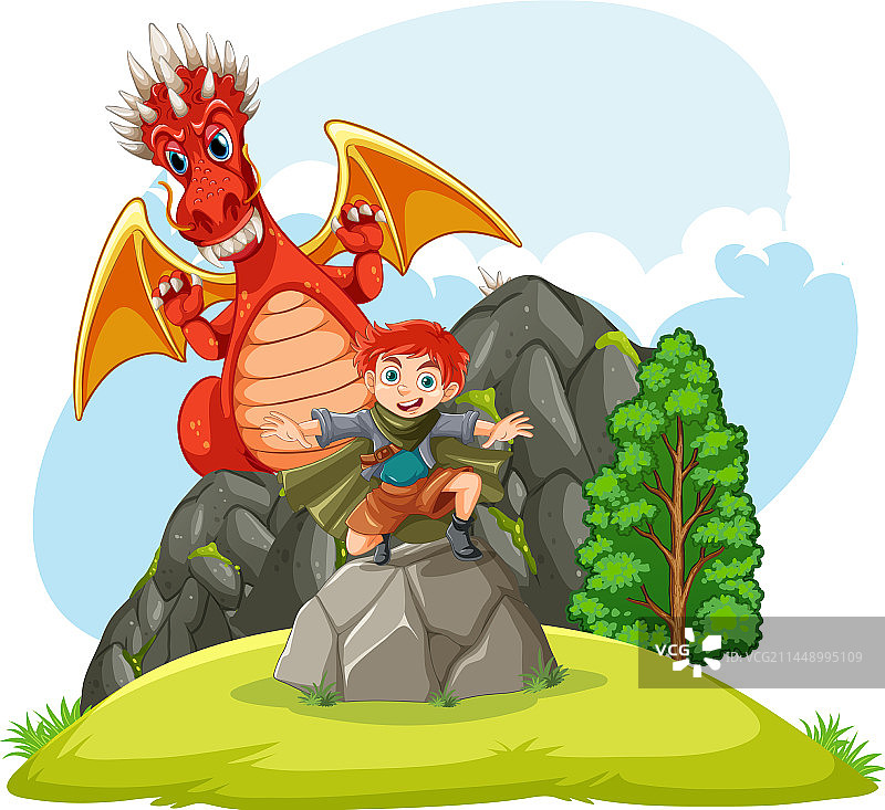 红龙与男孩角色图片素材