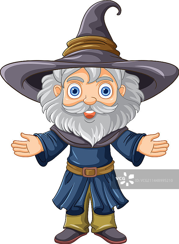 戴着帽子留着长胡子的老巫师图片素材