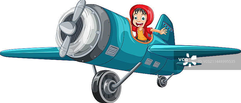 乘坐轻型飞机的探险儿童图片素材