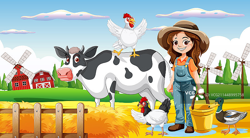 可爱的农妇卡通人物图片素材