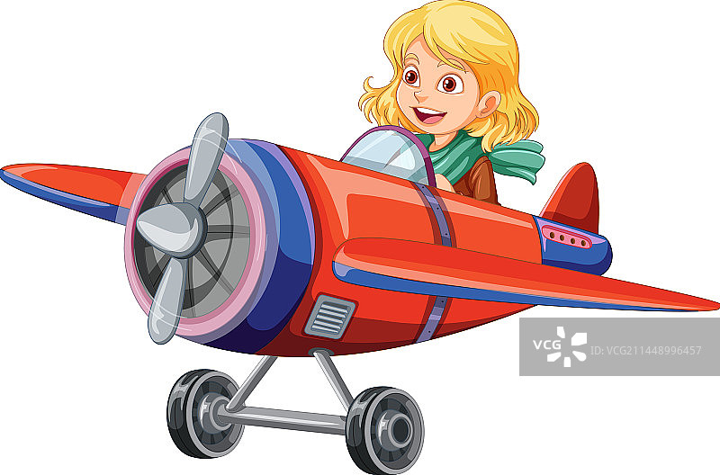 女飞行员驾驶喷气式飞机图片素材
