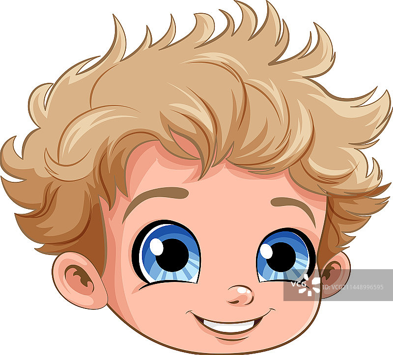 金发蓝眼睛的可爱男孩图片素材