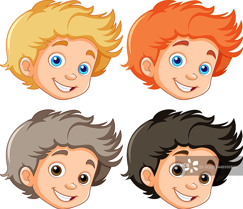 不同男孩头像卡通合集图片素材