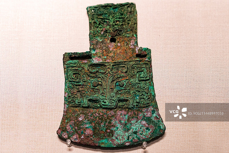 河南安阳殷墟出土，中国社科院考古研究所安阳队藏——铜钺（商代晚期）图片素材