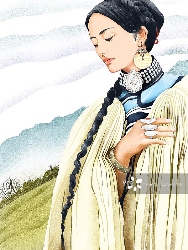 彝族女孩图片素材