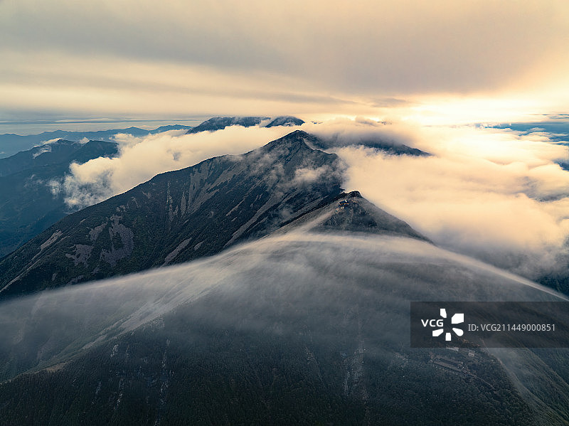 太白山国家森林公园云海航拍图片素材