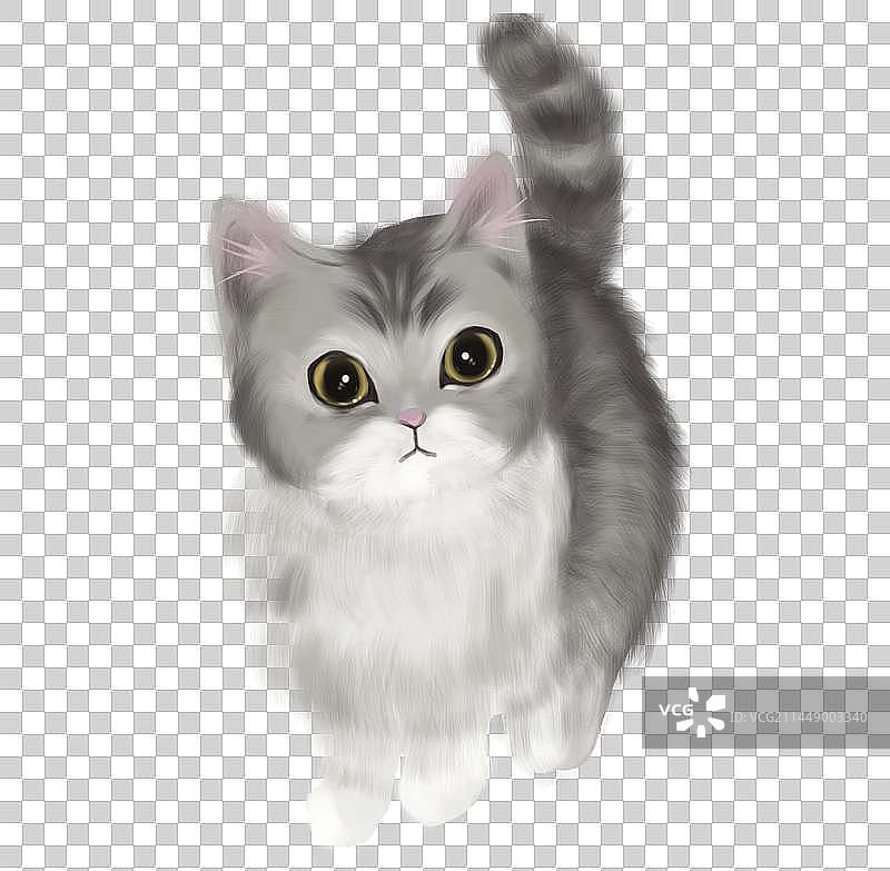 可爱手绘小猫图片素材