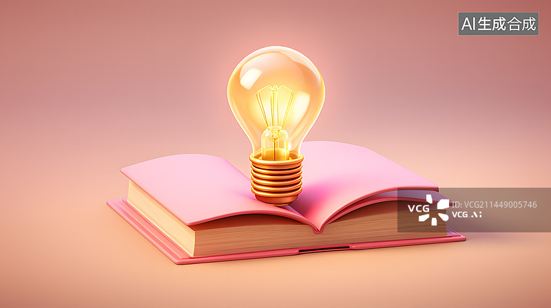 【AI数字艺术】图书中的好想法3D三维插画图片素材